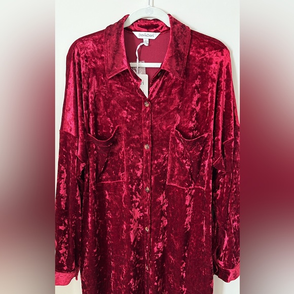 💫 Crushed Velvet Shirt Dress - Picture 9 of 11